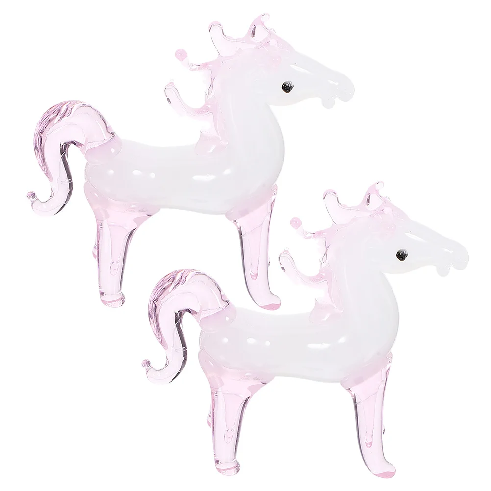 

2Pcs Mini Pegasus Crystal Ornaments Elegant Purple Zodiac Horse Decor for Living Room Table Shelf Mantel Display Sparkling