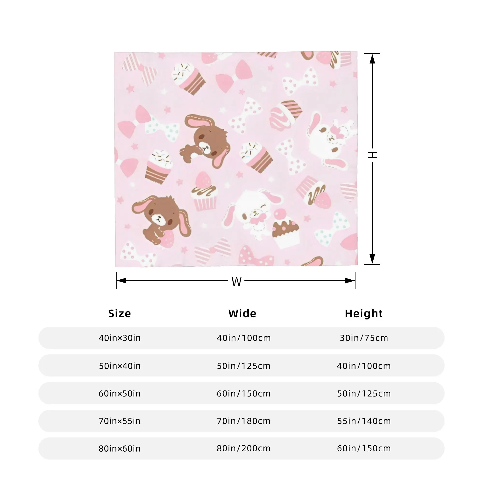 Cartoon S-Sugarbunnys Blankets Wool Funny Breathable Throw Blankets for Home Autumn/Winter