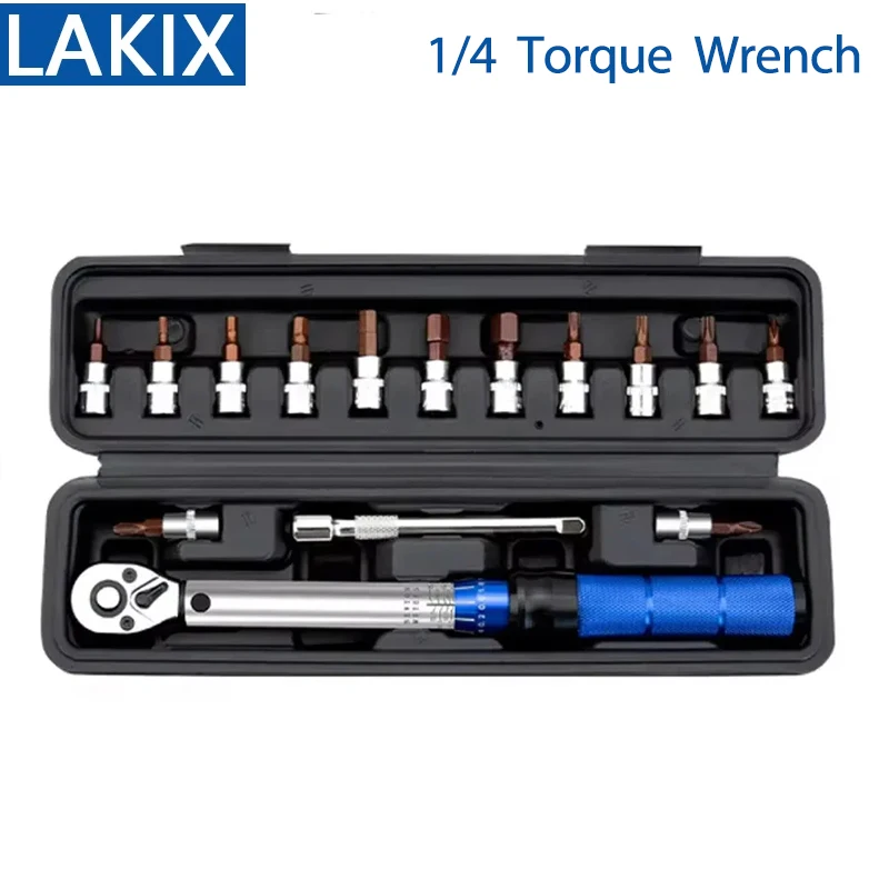 

15 шт., набор динамометрических ключей для велосипеда, 1/4 дюйма, 2-24 Нм, набор шестигранных ключей для ремонта и обслуживания велосипедов, профессиональные ручные инструменты