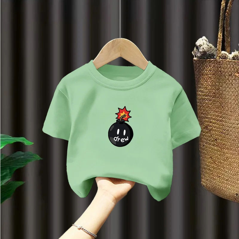 Sports and leisure children's short-sleeved T-shirt popular digital printing round neck short-sleeved cartoon animation top