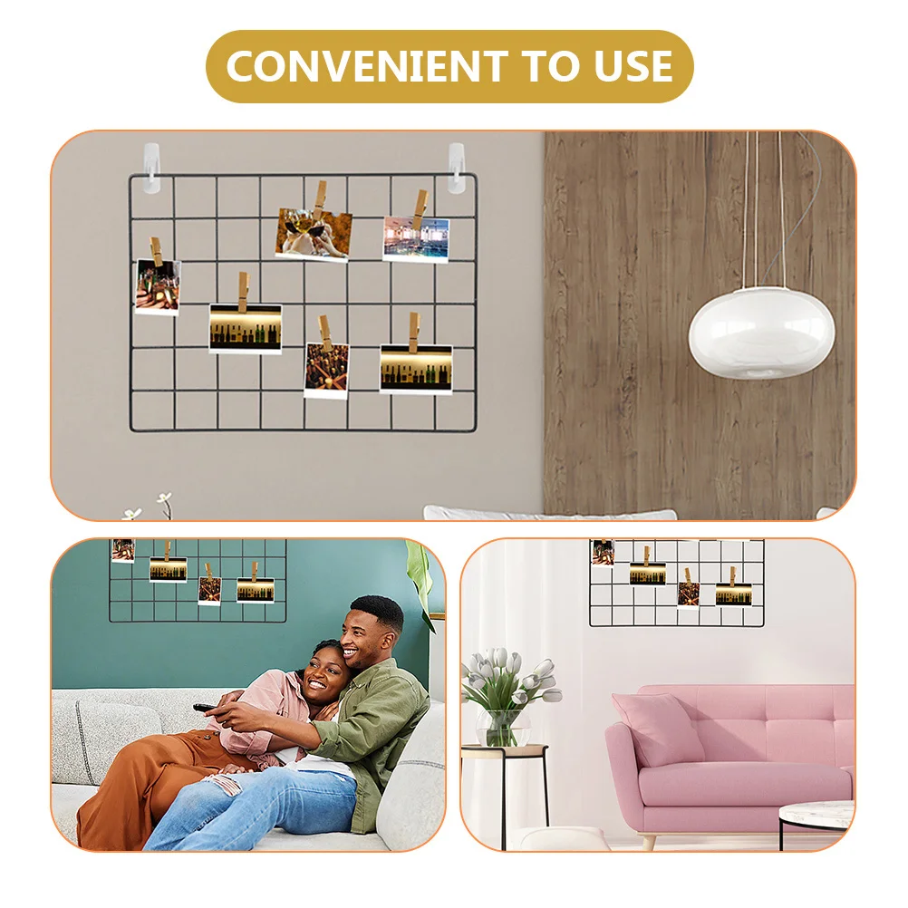 Hat Display Grid Photo Shelf Stand Clothes Hanging Closet Organizer Mesh Pendant Storage Frame