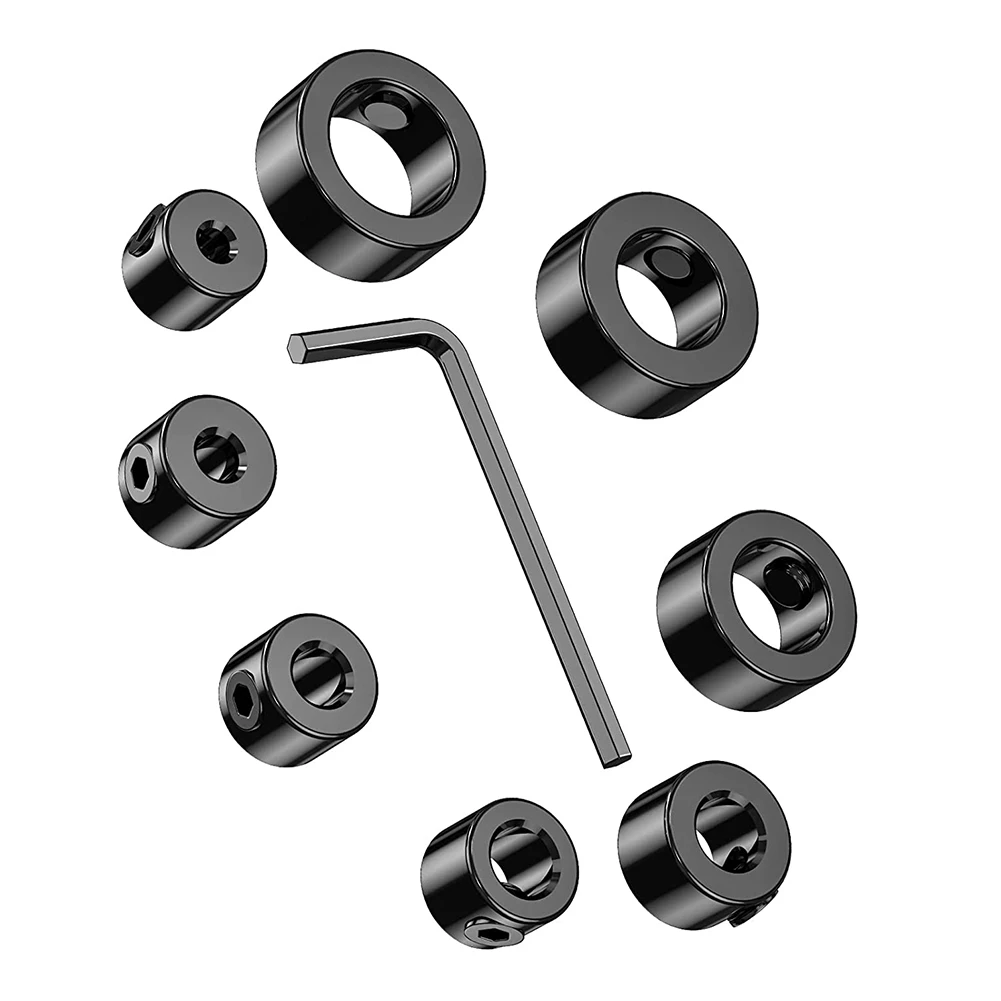 Drill Stop Bit Collar Set, 9PCS Adjustable Drill Depth Stop Collar Limit Ring with Carbon Steel Set for Drill Bits