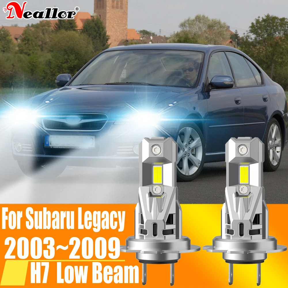 Lampu depan Led H7 kekuatan tinggi, bohlam mobil Canbus H18 6000K daya tinggi, lampu dioda Turbo motor 12v 55w untuk Subaru Legacy 2003 ~ 2009