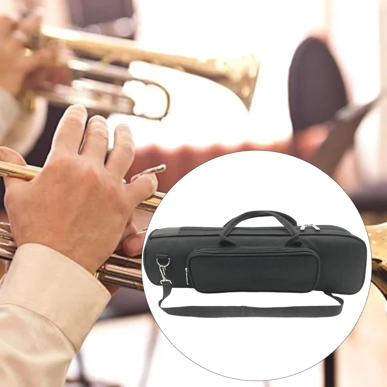 حقيبة البوق مع حزام الكتف حقيبة حمل البوق لزيت الصمام #4