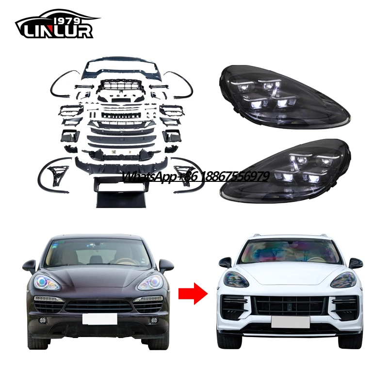 [1979LL] Car Bodykit 2011-2014 958 & 958.1 Front Bumper Upgrade to 2024 2025 Turbo GT Style Body Kit for Porsche Cayenne