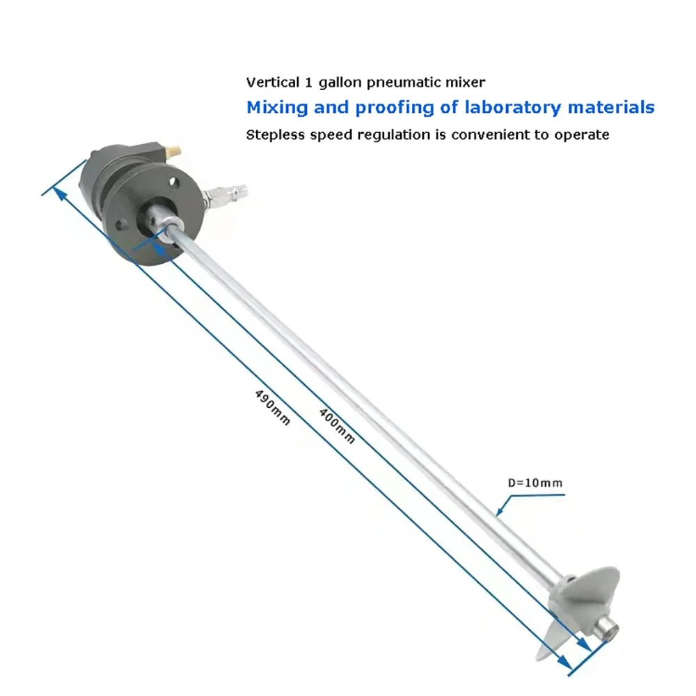 Applicable to Mini Air Powered Pneumatic Motor 5 Liter Agitator Fan Type Agitator Paint Liquid Mixer Stirring Machine 1 Gallon 1