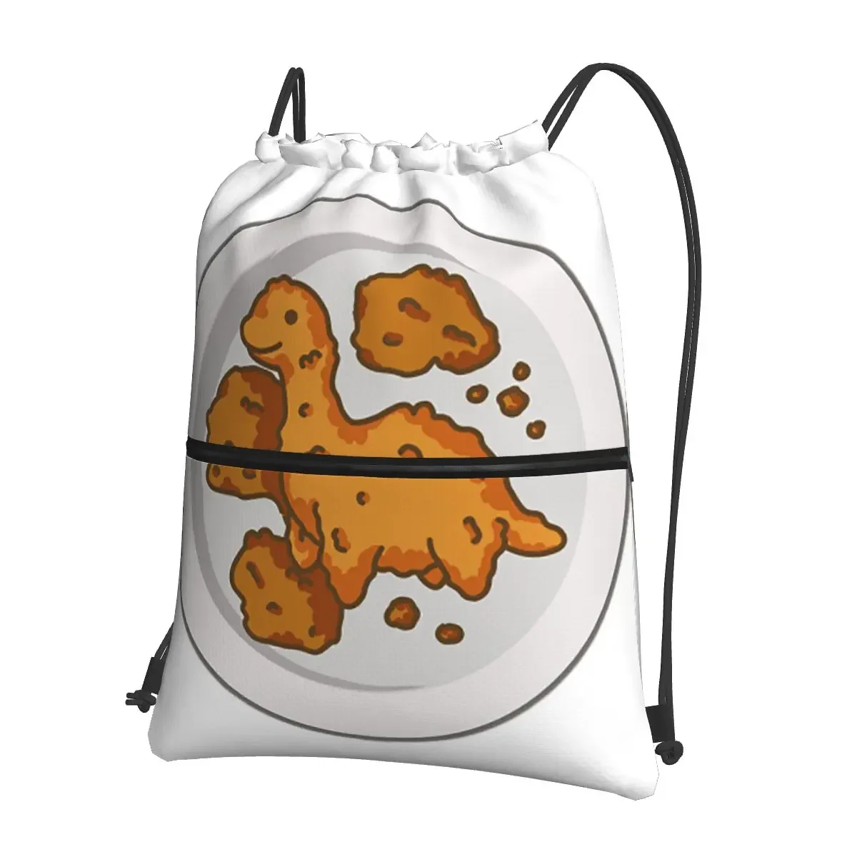 Literally A Dino Nugget, Dino, Dinosaurs, Nuggies Portable Backpacks Drawstring Bag Shoes Bags For Travel Sport Man Woman