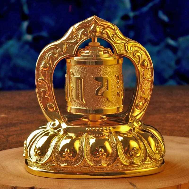 Tibetan Solar Scripture Prayer Wheel for Home Decoration, Silent Metal Model, Sunshine Garden, Auspicious Ornaments, Gift