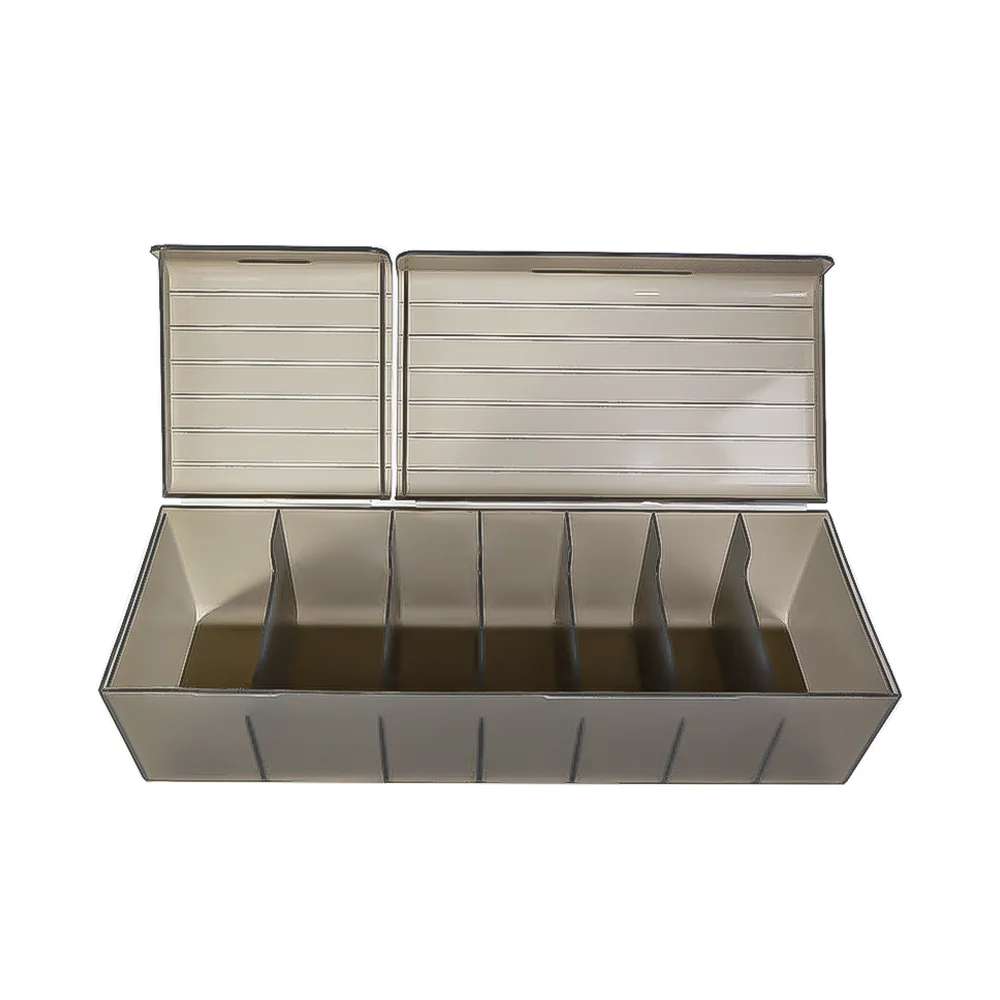 Multi-Compartment Plastic Card Organizer with Flip Lid for Storing Game Cards