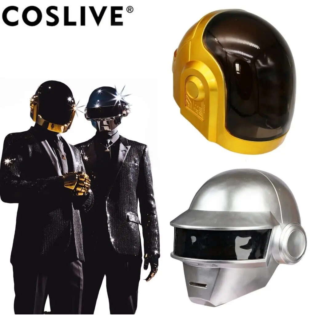 Disfraz de mascarilla de Cosplay para adultos, casco de resina de Thomas Bangalter, réplica de accesorios para fiesta de Halloween, Daft, Punk, 1:1