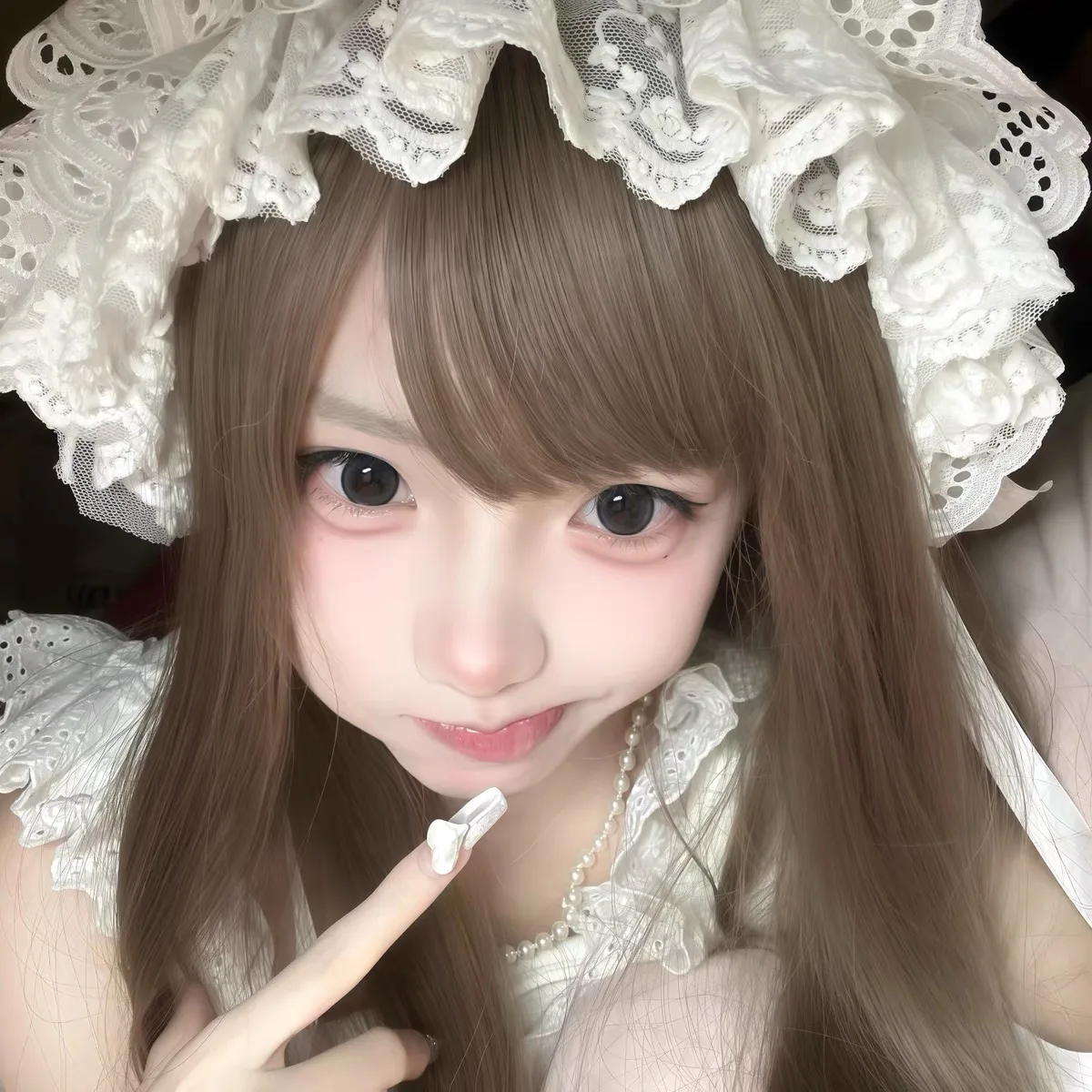 New Original Cute White Doll Sweet Lolita Hairband Japanese Lolita Lace Bow Headwear Maid Cosplay Headpiece