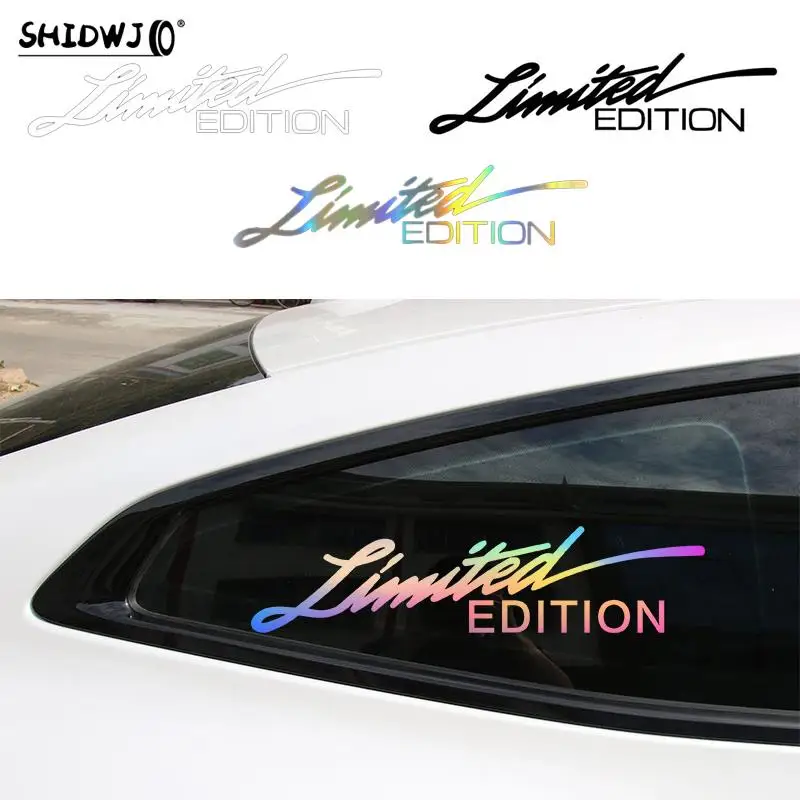 

2022 Creative Car Stickers English Sticker LIMITED EDITION Fashion Auto Body Glass Decoration Reflective Laser Decal 16*4cm