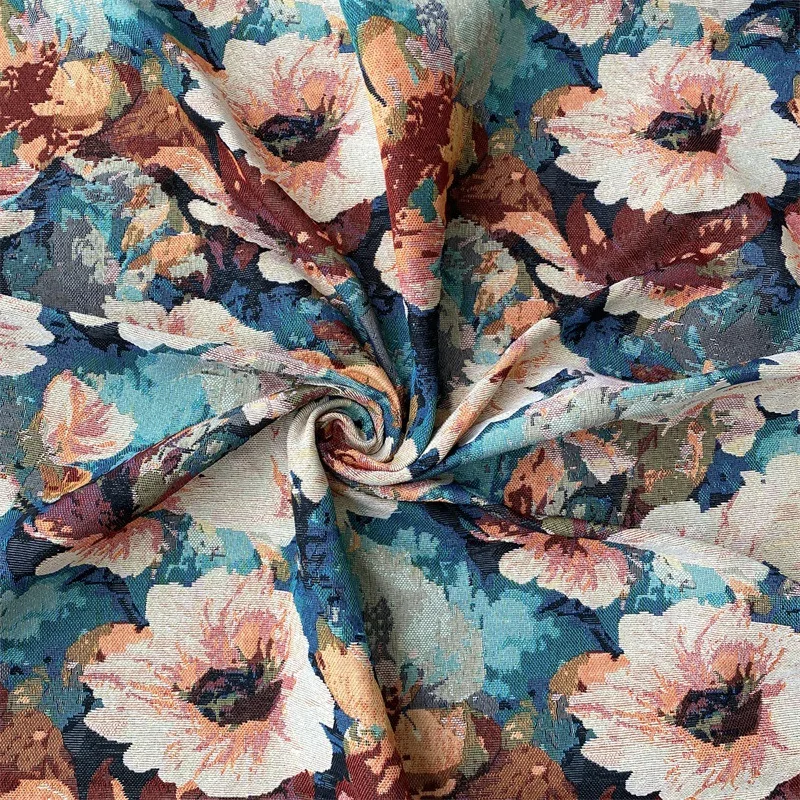 

Jacquard Fabric Table Cloth DIY Tablecloth Table Flag Pillowcase Placemat Oil Painting Style Bohemian Dress Fabrics 100x150cm
