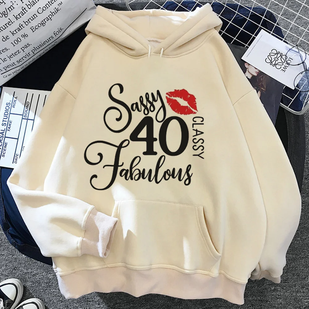 

40 Ans 40th Years Birthday hoodies women 2023 anime y2k aesthetic vintage pulls female Korean style tracksuit