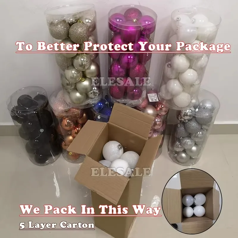 New 24pcs/Lot 8cm Color Decoration Ball Christmas Tree Hang Ornaments Shiny Bauble Ball For Home House Bar Party Decor