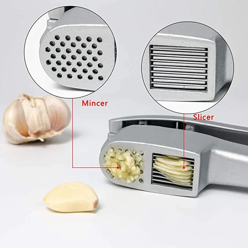 Multifunctional Garlic Press Garlic Chopper Zinc Alloy Garlic Slicer Crusher Peeler Manual Kitchen Hacking Gadgets