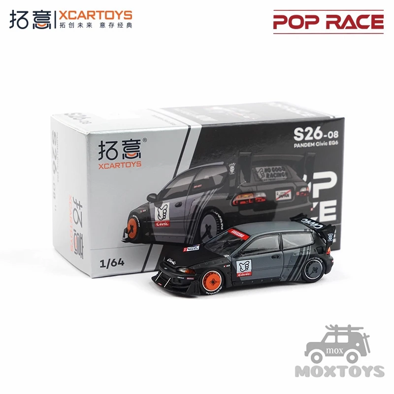 

Xcartoys x POP RACE 1:64 PANDEM EG6 - Литая под давлением модель автомобиляKANJOZUKU Black