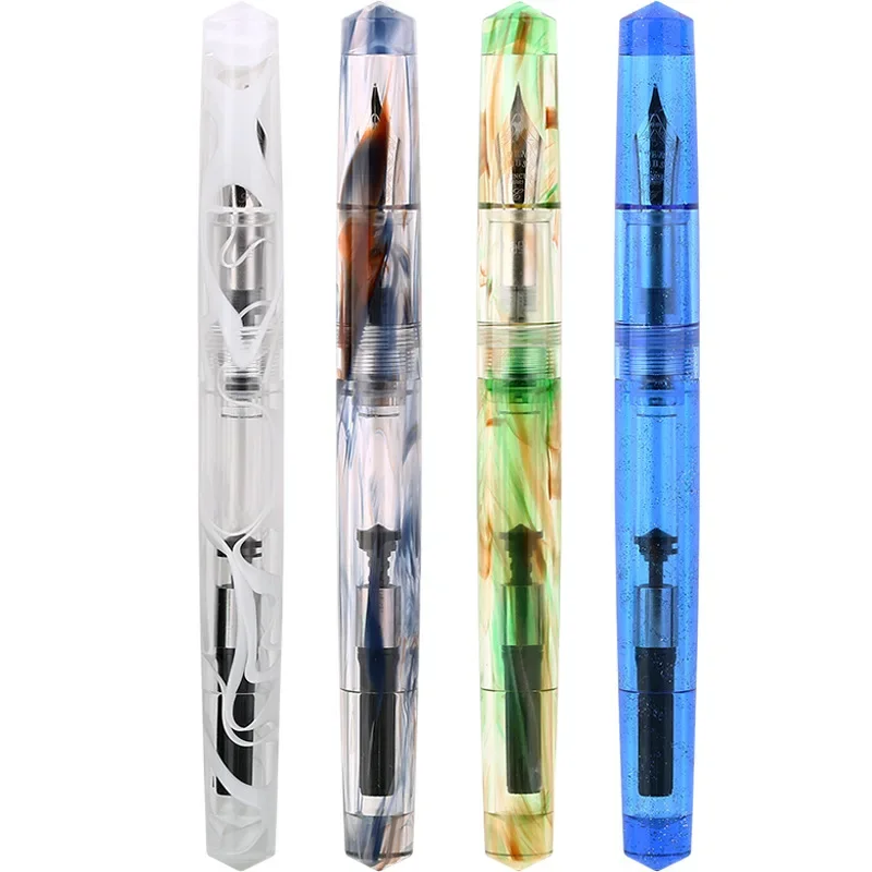 PENBBS 491  Fashion Fountain Pen Acrylic Resin Design F 0.5mm Hand Crafted Nib Business Office Writing Ink Pens Office Supplies