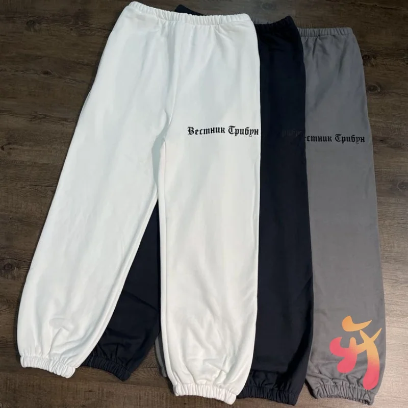 للجنسين الهيب هوب شارع كاني جوشا سراويل للجري رسالة شعار الرباط Sweatpants فضفاض غير رسمي الرجال النساء الرباط بنطلون