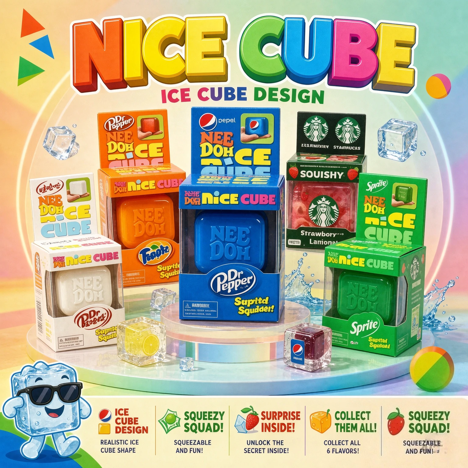 Fidget Cube Original - Игрушка-антистресс Needoh Nice Cube Fidget Squish