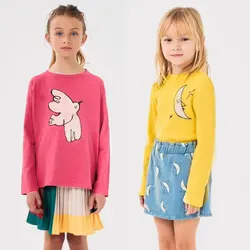 2026 new autumn kids full sleeve shirts crewneck pullover tops for girls baby boys clothing 2 to 8 years children t-shirts
