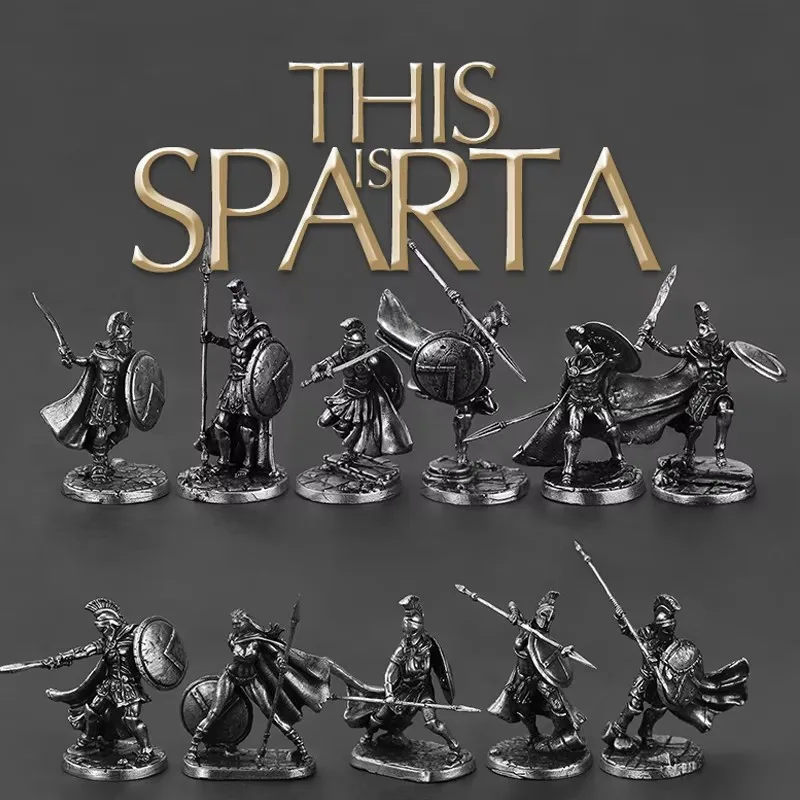 1pcs Ancient Spartan Roman Soldiers Figurines Miniatures Vintage Metal Soldiers Model Statue Desktop Ornament Gift