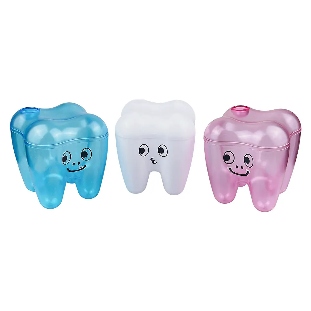 Cute Teeth Shape Storage Box Flosser Storage Case Placing Box Table Ornament Dental Office Decorations