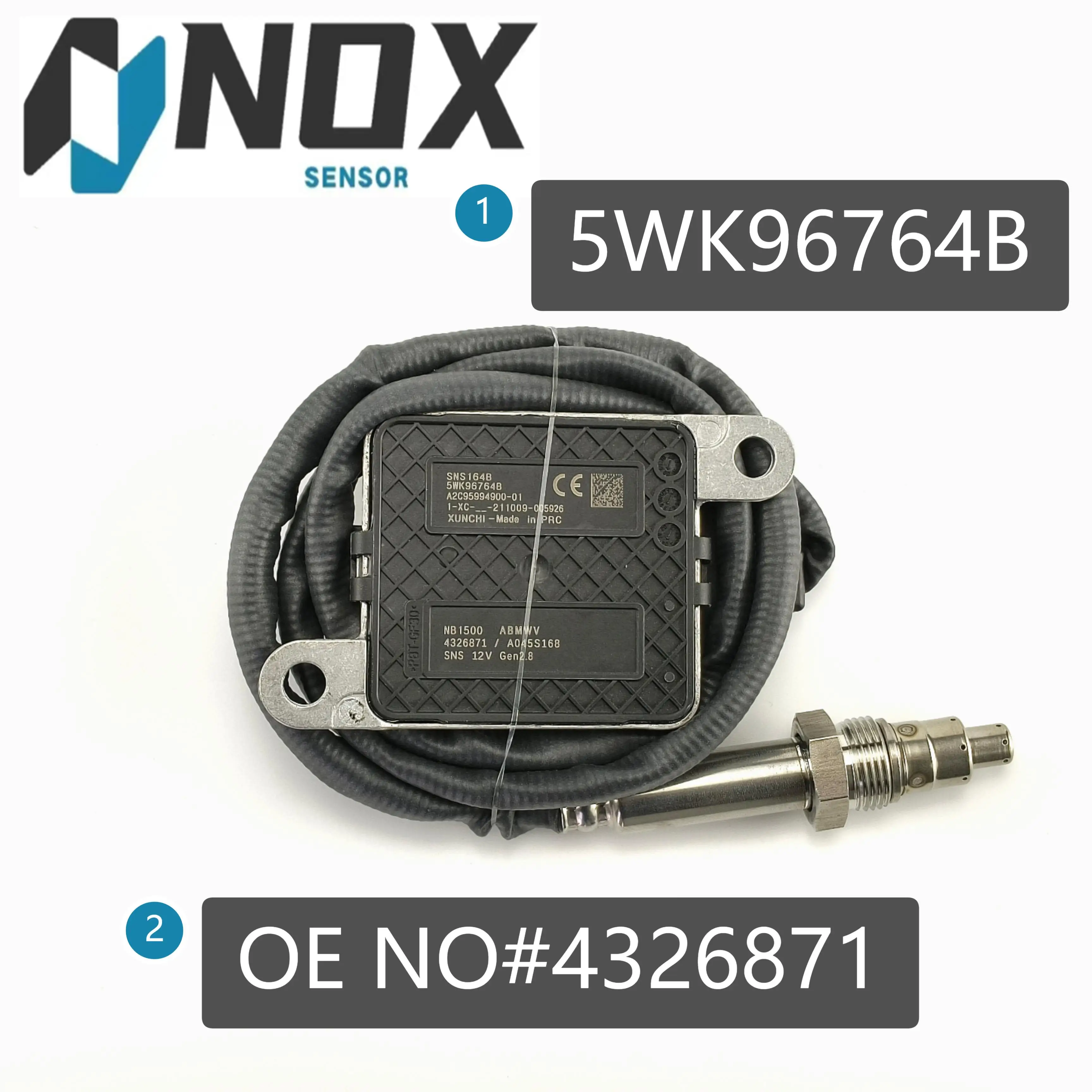 

4326871 5WK96764B A2C95994900 NB1500 A045S168 SNS1648 Original New Nitrogen Oxide Sensor Nox Sensor for Cummins 24V