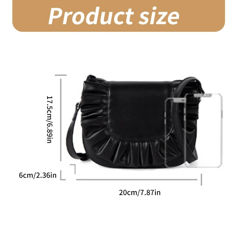Fashionable Pleated Crossbody Handbag Versatile Casual Women's Shoulder Bag