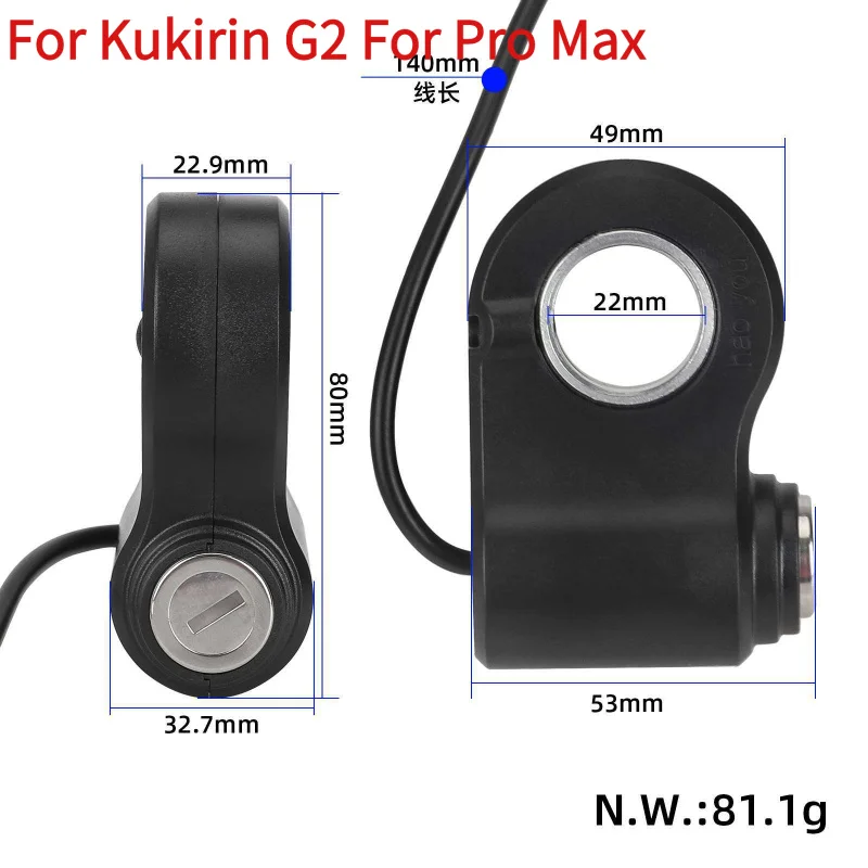 

Electric Throttle Switch Assembly For Kukirin G2 Pro Max E-scooter Accelerator Power Lock 2 3-pin