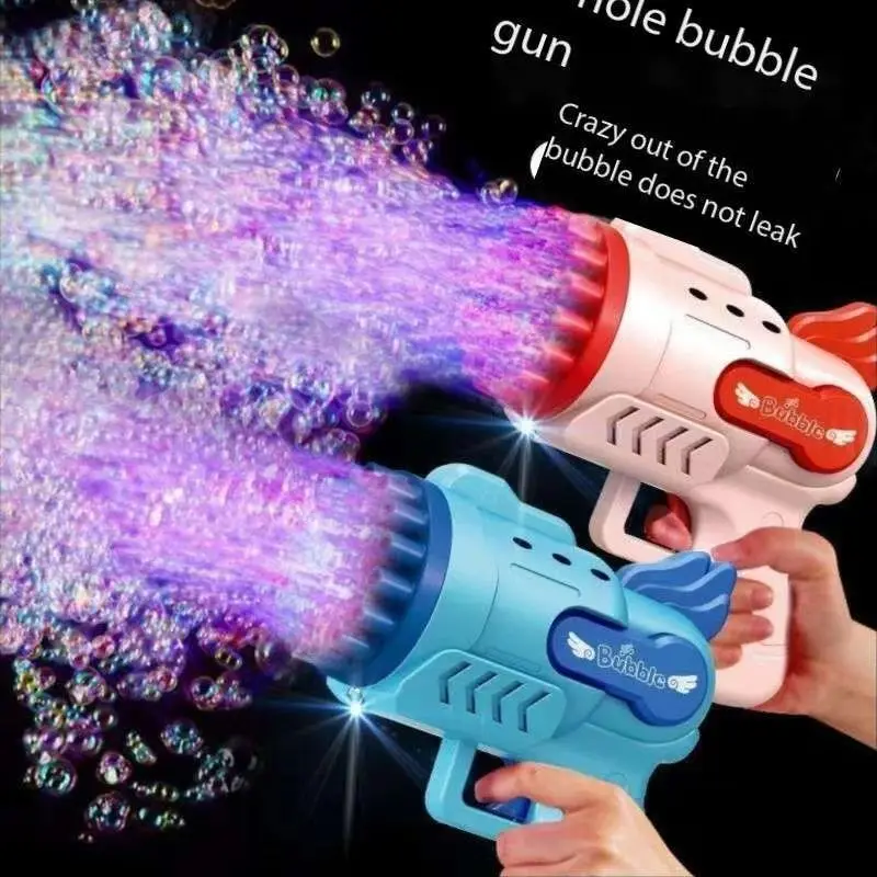 مسدس فقاعات أوتوماتيكي كهربائي للأطفال ، صاروخ صابون ، آلة خارجية ، لعبة حفل زفاف ، ضوء ليد ، هدايا عيد ميلاد للأطفال