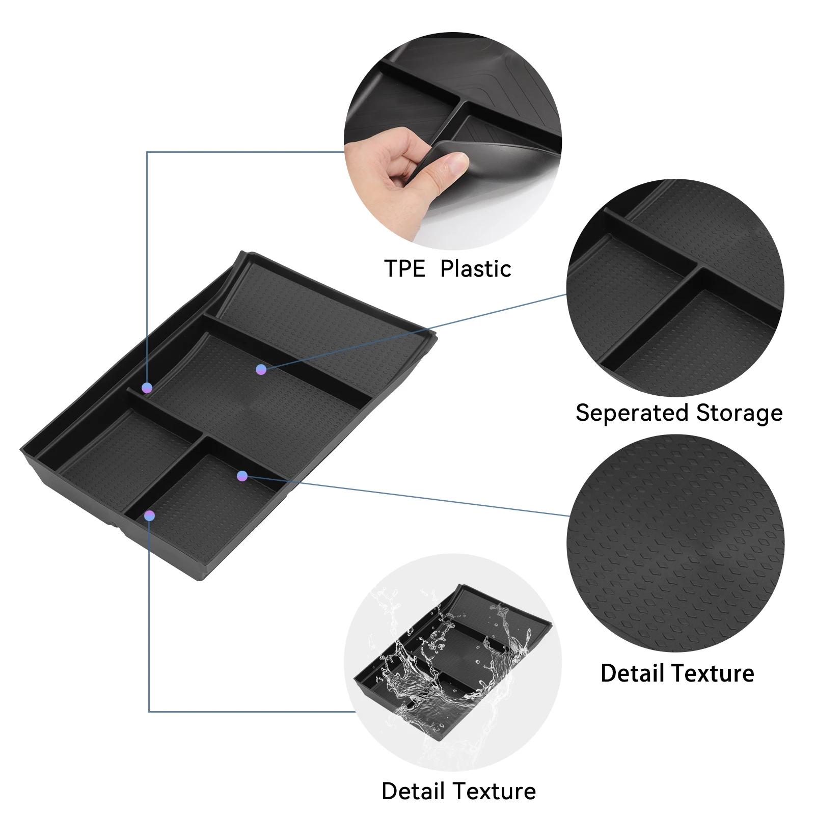 Nouveau pour Chery OMODA 5 C5 FX carburant 2022-2025 Console centrale de voiture boîte de rangement inférieure organisateur accessoires de rangement TPE noir