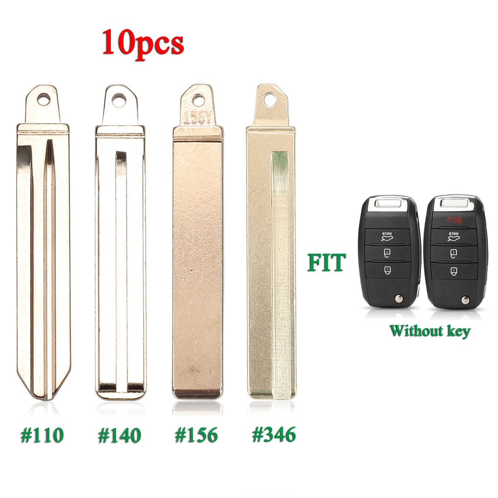 

jingyuqin 10PCS Replacement For Hyundai Verna For Kia K5 S522 YN HU134 HYN14R TOY40 HY20 Flip Remote Car Key Blade