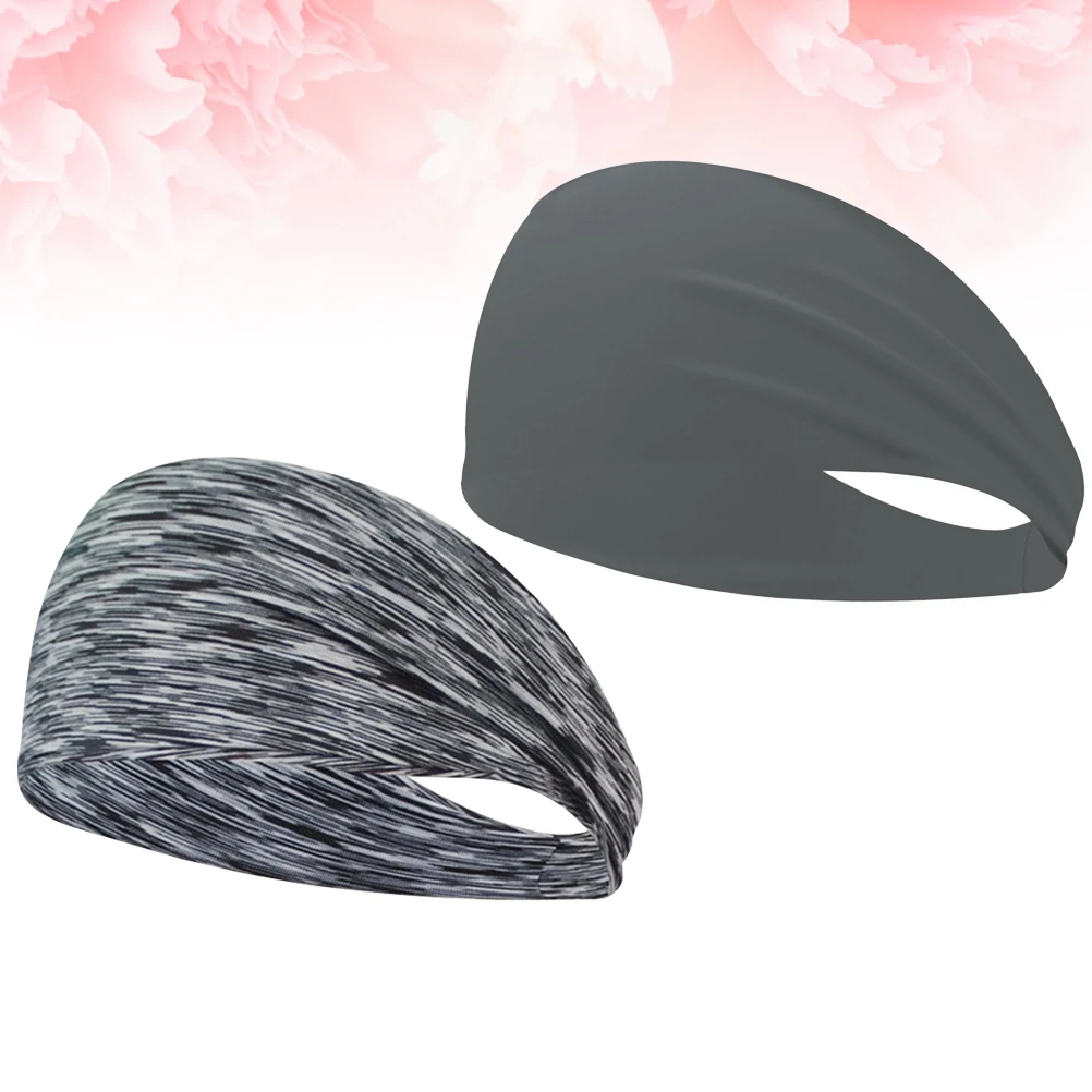 

2Pcs Headbands for Running Yoga Cycling Sweat-Proof Stretchy Breathable Sports Headwrap Suitable for Men Women Ponytail Short