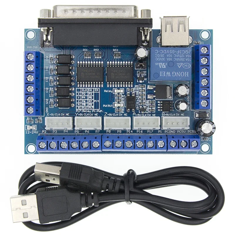 5 Axis CNC Breakout Board With Optical Coupler For Stepper Motor Driver MACH3