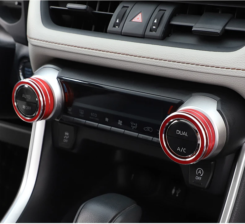 Für Toyota RAV4 XA50 Hybrid 2019 2020 2021 2022 2023 2024 2025 Auto Klimaanlagen-Steuerungsschalter Knopfringe Radio Audio Drehknopf Zierblende Abdeckung – Detail 3