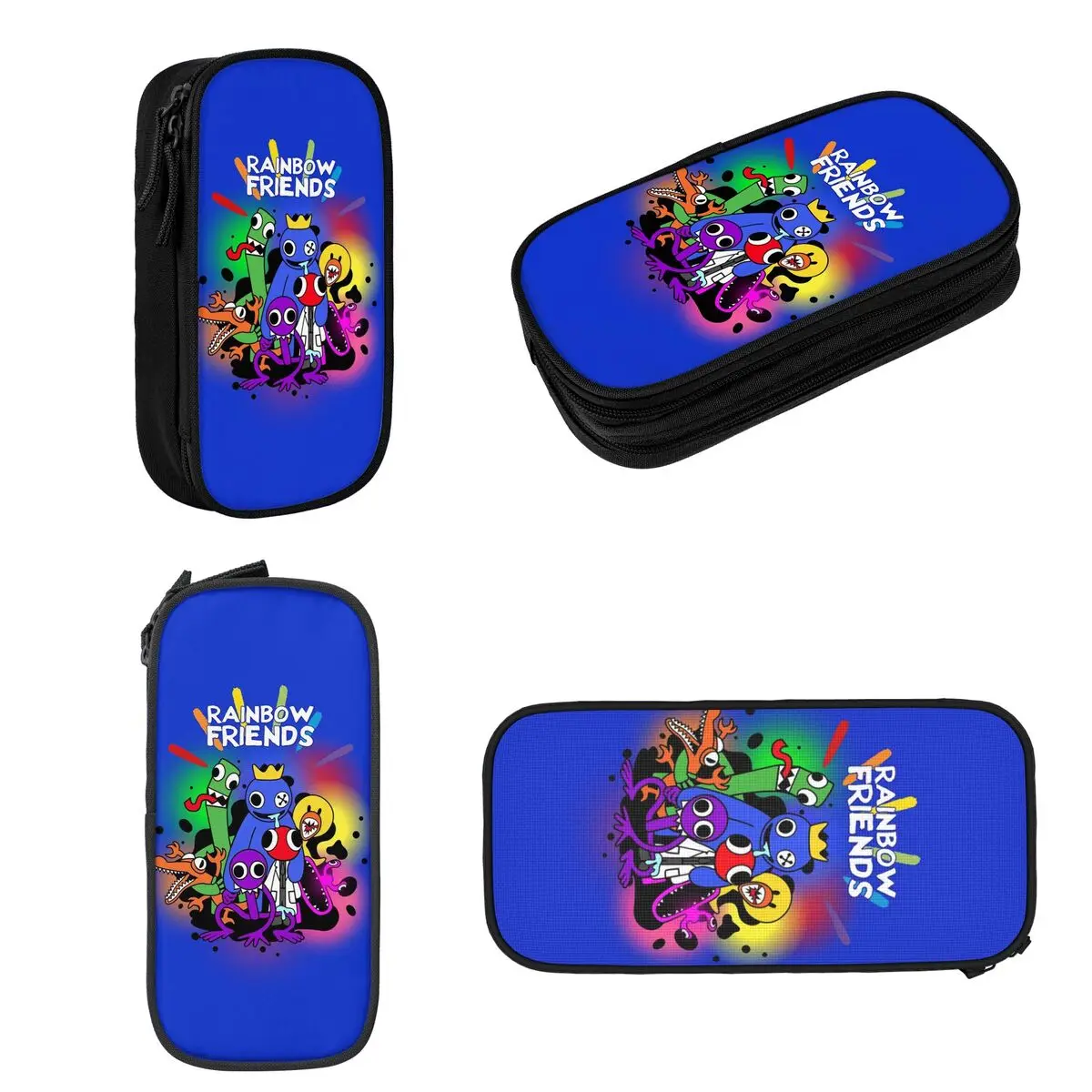 Imagem -02 - Arco-íris Amigos Personagens Lápis Cases Grande Armazenamento Pen Bags Pen Box Lápis Pouch para Meninos e Meninas Estudantes Papelaria