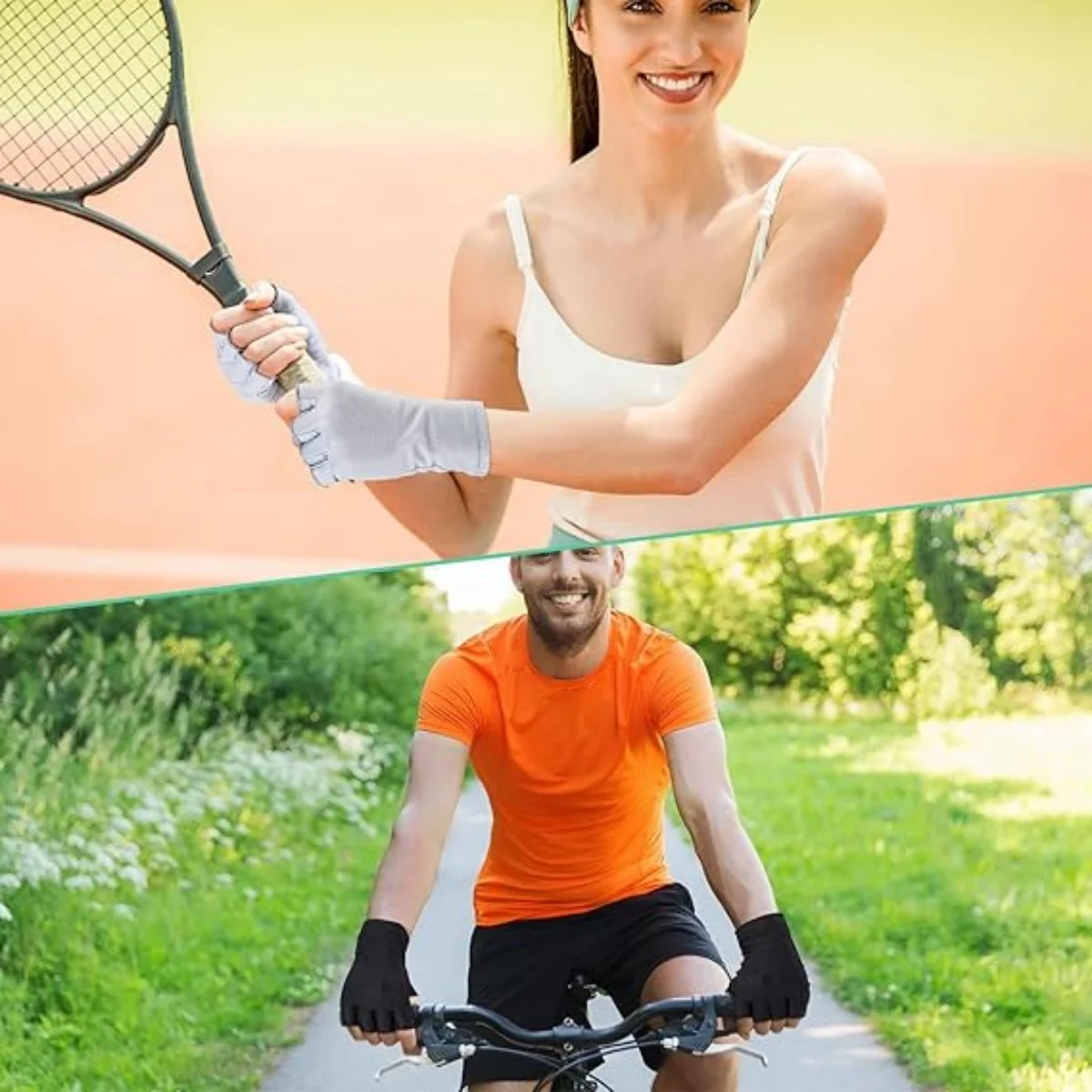 

1 Pair Sports Gloves For Men And Women Spring Summer Sunshade Gloves Outdoor Cycling Fishing Camping UV Protective Mittens