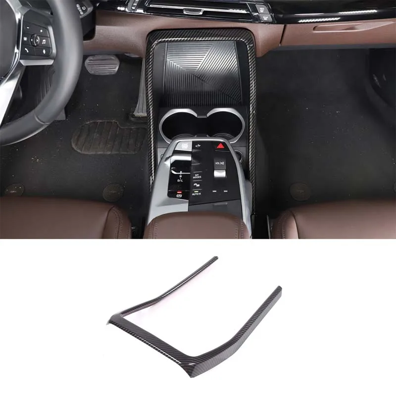 

For BMW IX1 X1 U10 U11 2023-2024 ABS Carbon Fiber Car Central Gear Shift Side Decorative Frame Interior Accessories