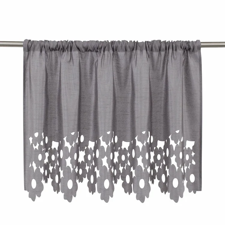 

UI576-Hollow rod-through solid color finished curtains