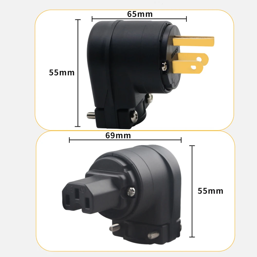 Zasilanie prądem zmiennym złącze XSSH Audio HIFI czyste miedziane złote rodu elektryczne UK ue US AU IEC brytyjski kątowy kobieta mężczyzna wtyczka