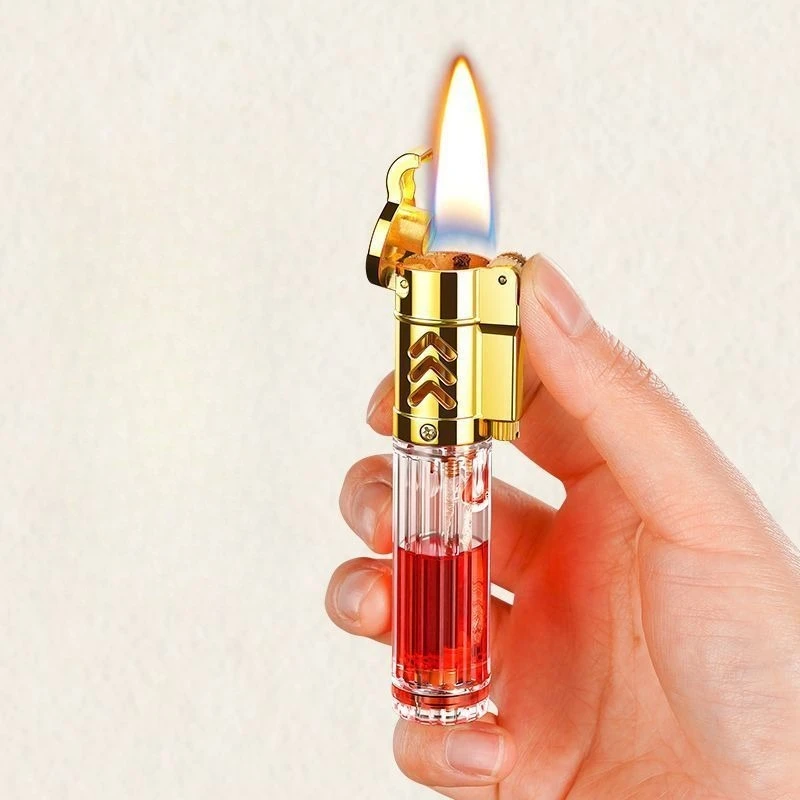 High-end and Compact, Portable Keroseine Lighter, Transparent Warehouse with High Value, Personalized Retro and Creative Gifts