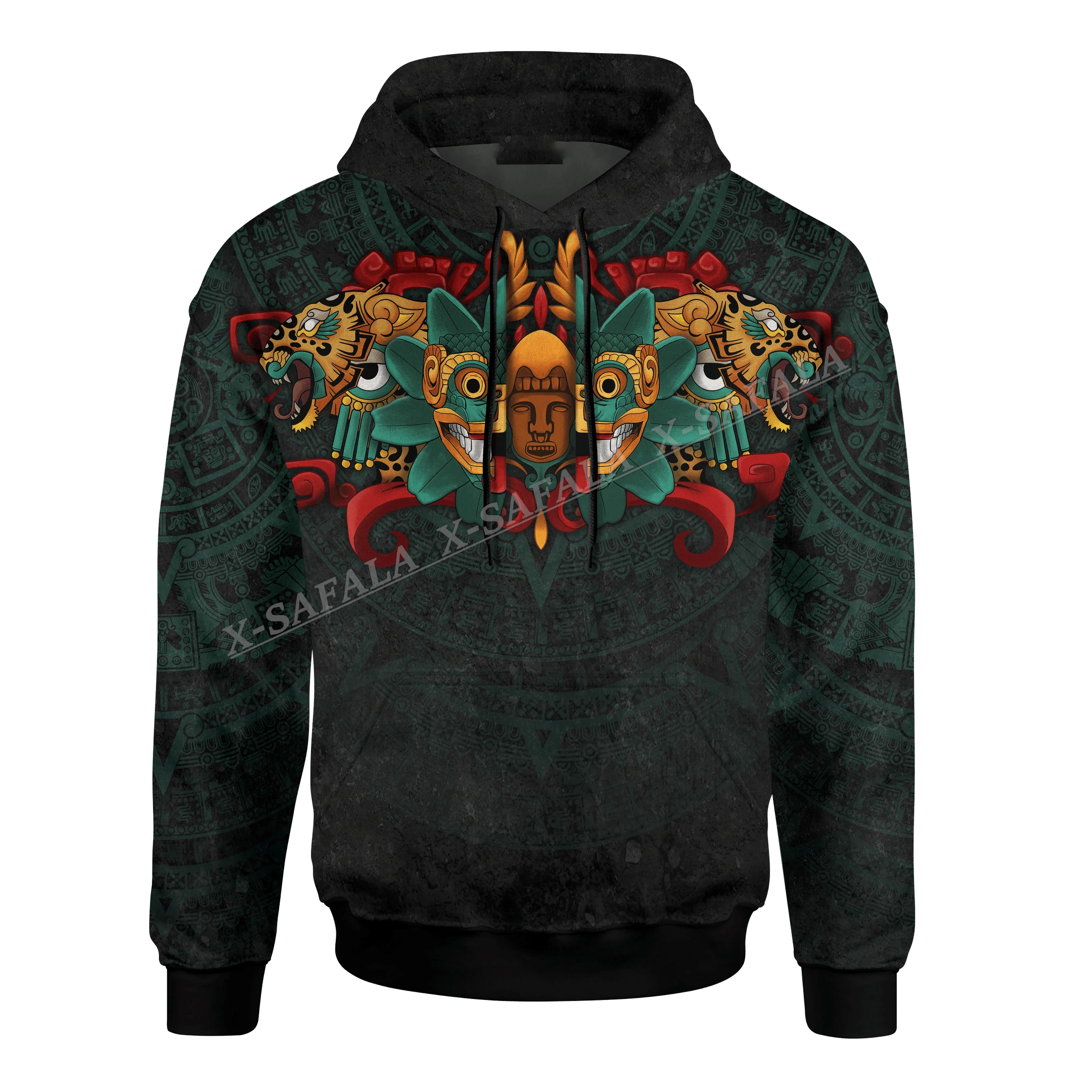 

MASK REBIRTH Mexican Aztec Maya 3D Printed Hoodie Men Pullover Sweatshirt Jersey Jumper High Quality BREATHABLE