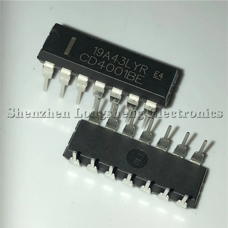 10PCS/LOT NEW CD4001BE CD4001 DIP-14 Four 2-input NOR gate In Stock