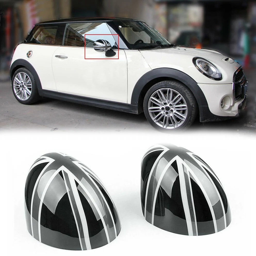 Car Door Side Mirror Cover Caps for Mini Cooper Hardtop F54 F55 F56 F57 F60 Series Black&Gray UK