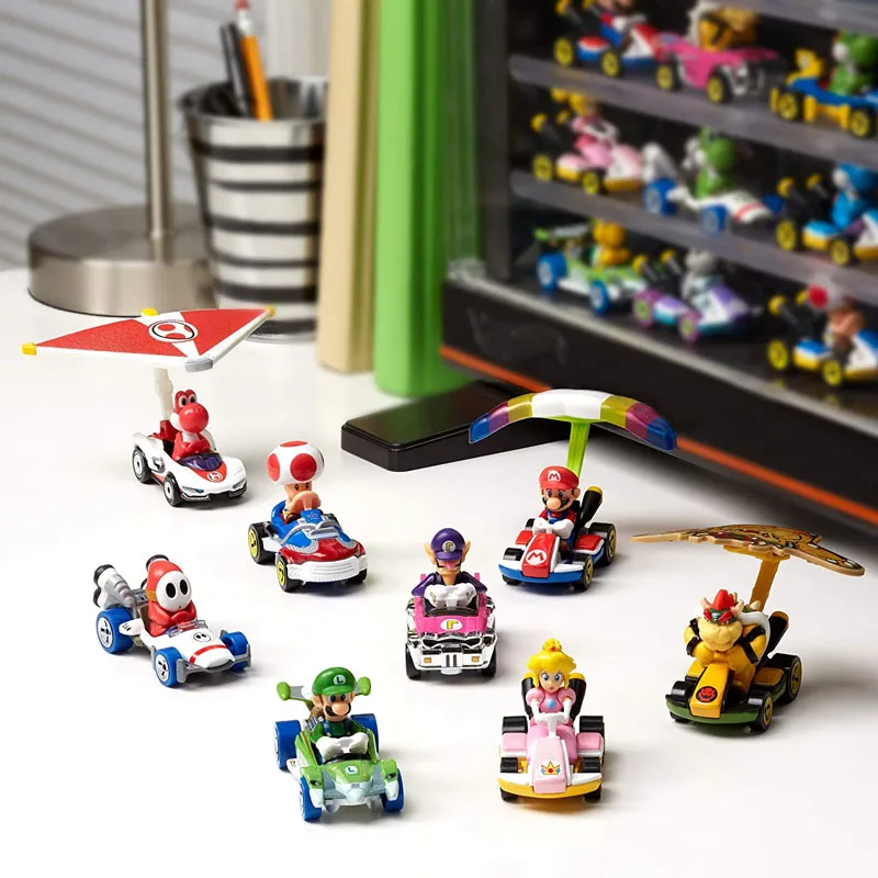 العجلات الساخنة لفيلم سوبر ماريو بروس كارت بلاي سيارة واريو لويجي سباك فان كوبا تروبا العلجوم دونكي كونغ يلقي نموذج سيارة لعبة #6