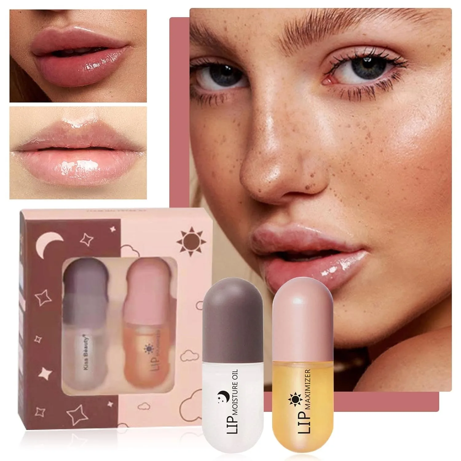 Instant Lip Plumping GLOSS Serum น้ํามันหอมระเหยบํารุงผิว Anti-Wrinkle Moisturizing เซ็กซี่ Lip Care ความชื้นยาวนาน