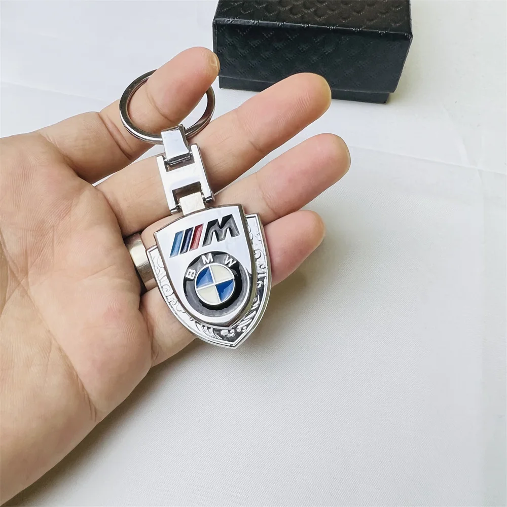 BMW Keychain Metal Emblem Shield Style keyring Silver for m e90 g26 e60 e46 f10 f30 e39 e36 f20 Car accessories Fashion Gift