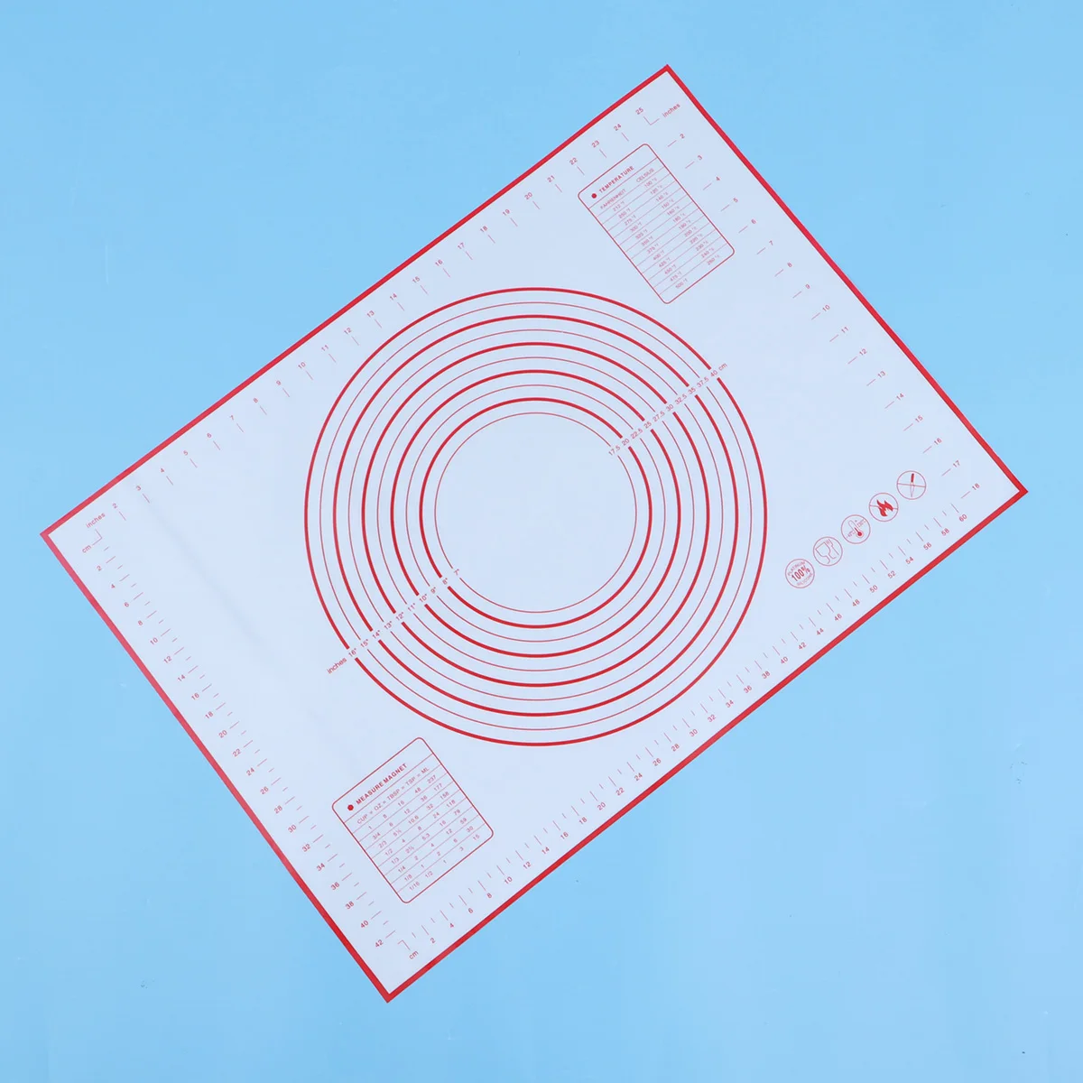 

Extra Large Thick Silicone Baking Mat With Measurements Non-Stick Food Grade Pastry Rolling Mat For Pizza Bread 50X70Cm Red