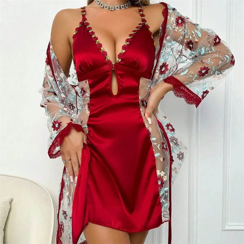 

Sexy Lace Patchwork Camisola Lingerie Nighty Wedding Dress Sleep Wear Nightdress Clothes Women's Nightgowns Sexy Nightwear